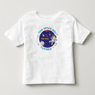 Camiseta Infantil Espaço Exterior Personalizado Lua Estrelas Astrona
