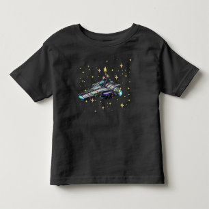 Camiseta Infantil Espaçonave de Criança i3 atlas Estrelas Douradas P