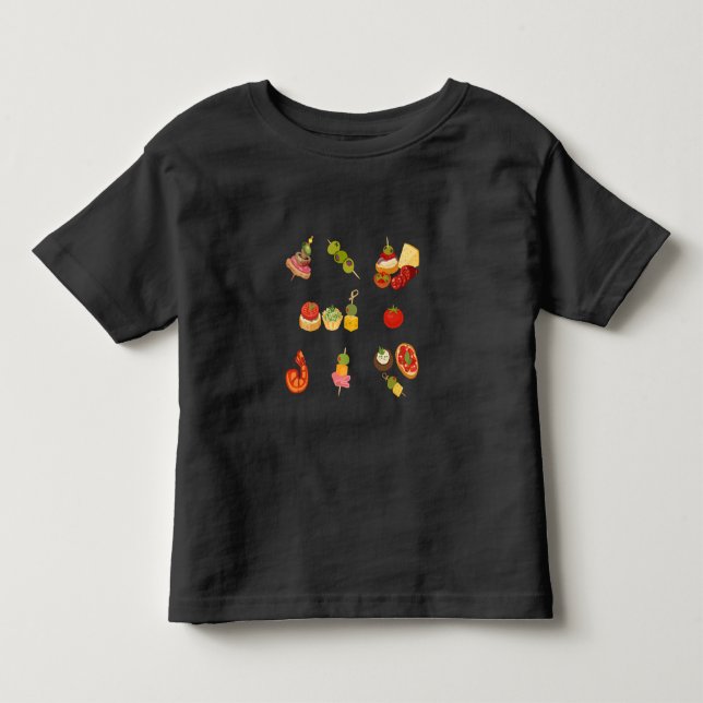 Camiseta Infantil  Espalhamento de Tapas Espanholas (Frente)
