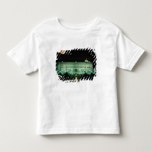 Camiseta Infantil Espanha, Madrid, Palácio Real e Plaza de (Frente)