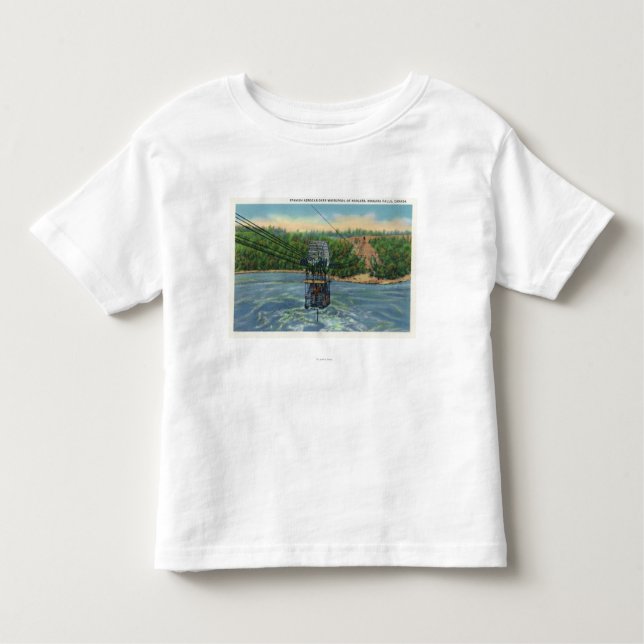 Camiseta Infantil Espanhol Aerocar sobre o redemoinho de Niagara (Frente)