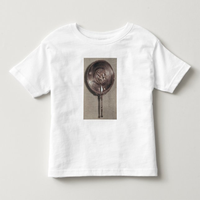 Camiseta Infantil Espelho de mão que descreve Leda e a cisne (Frente)