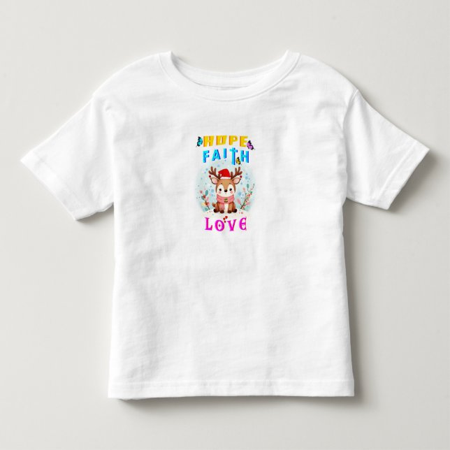 Camiseta Infantil Esperança Fé Amor (Frente)