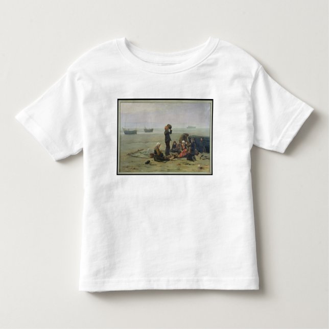 Camiseta Infantil Esperando os peixes, Berck-sur-Mer (Frente)