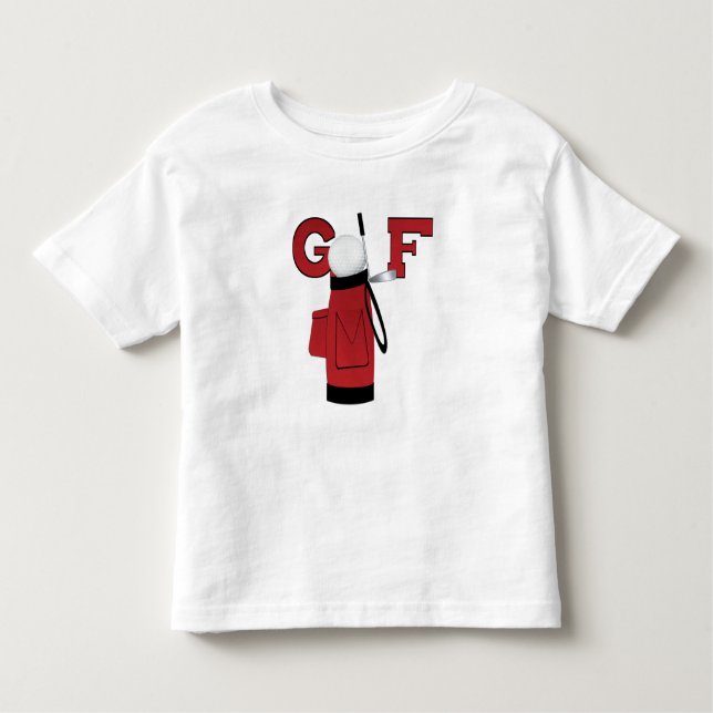Camiseta Infantil Esportes do golfe com saco vermelho (Frente)
