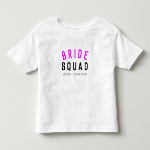 Camiseta Infantil Esquadrão de Noivas Balneira Rosa Quente