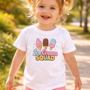 Camiseta Infantil Esquadrão de Sorvete Desenho Animado Fofo