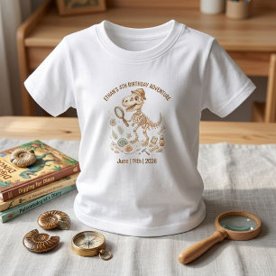 Camiseta Infantil Esqueleto de Dinossauro Paleontólogo Menino 4º Ani