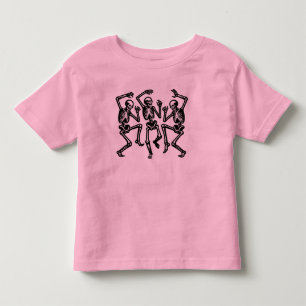 Camiseta Infantil Esqueletos estão dançando e sentindo uma boa visão