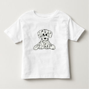 Camiseta Infantil Esquema de desenho de cão empalhado Dalmático pret