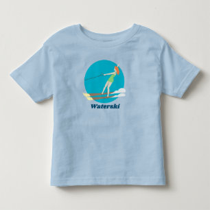 Camiseta Infantil Esqui aquático estilo retrô