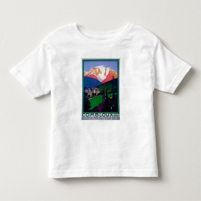 Camiseta Infantil Esqui no poster do promocional de Combloux (Frente)
