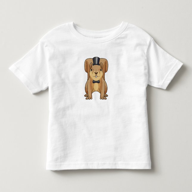 Camiseta Infantil Esquilo como noivo com terno (Frente)