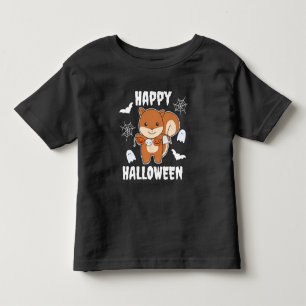 Camiseta Infantil Esquilo Feliz Halloween Pumpkin Costume