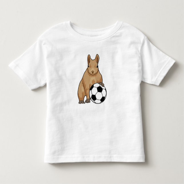 Camiseta Infantil Esquilo no Esporte do Futebol (Frente)