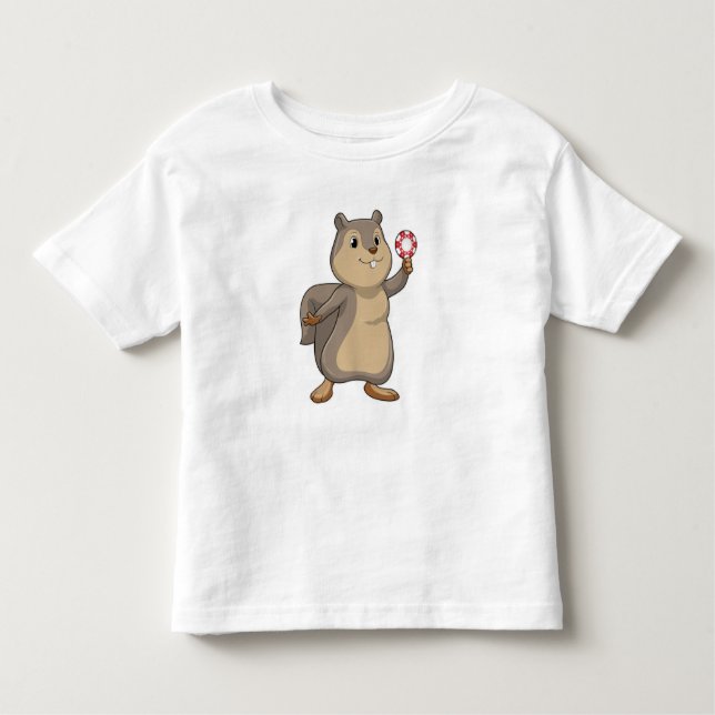 Camiseta Infantil Esquilo no Poker com batatas fritas (Frente)