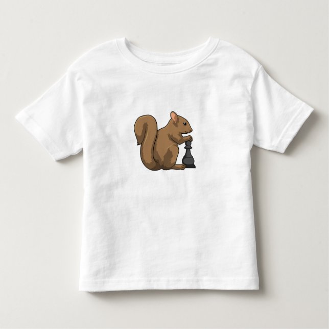 Camiseta Infantil Esquilo no xadrez com bispo de xadrez (Frente)