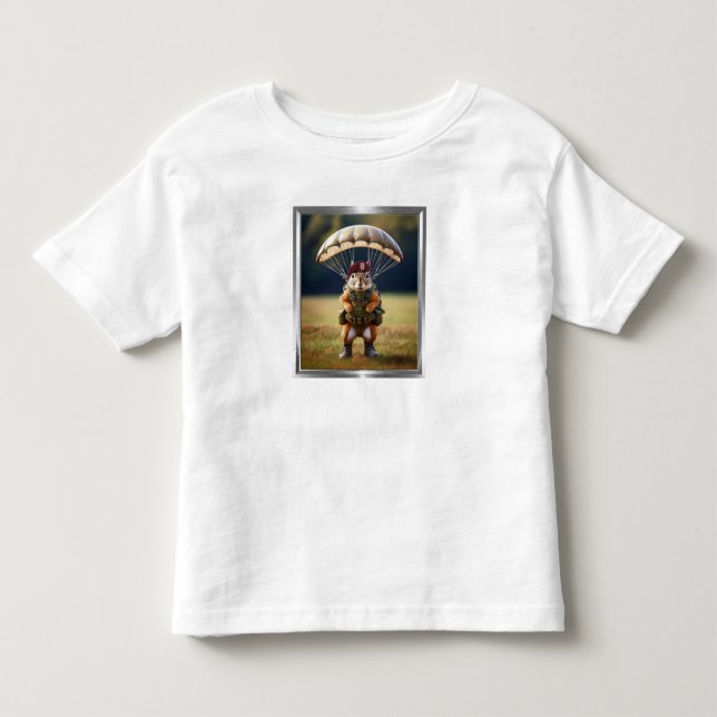 Camiseta Infantil Esquilo Paraquedista Aerotransportado (Frente)