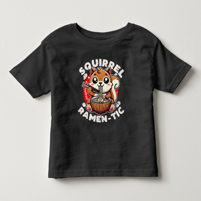 Camiseta Infantil Esquilo Ramen-tic (Frente)