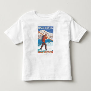 Camiseta Infantil Esquis da neve do carregando do esquiador -