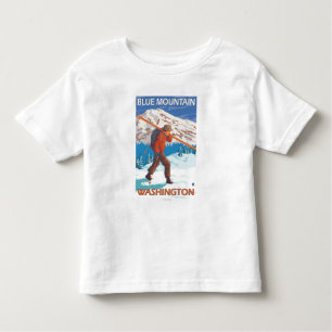 Camiseta Infantil Esquis da neve do carregando do esquiador -