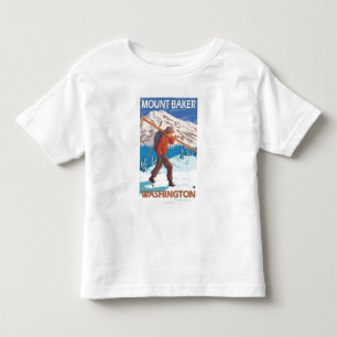 Camiseta Infantil Esquis da neve do carregando do esquiador -