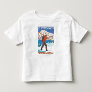 Camiseta Infantil Esquis da neve do carregando do esquiador - 49