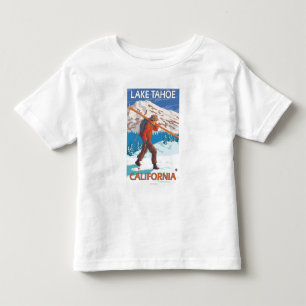 Camiseta Infantil Esquis da neve do carregando do esquiador - Lake