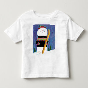 Camiseta Infantil Esquis para o boneco de neve