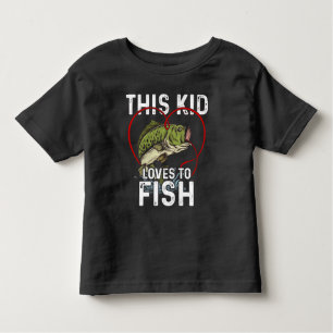 Camiseta Infantil Esse garoto adora pescar crianças pescando pescado