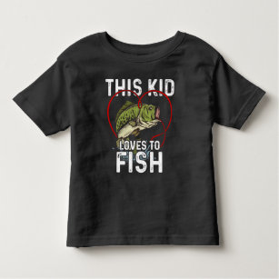 Camiseta Infantil Esse garoto adora pescar crianças pescando pescado