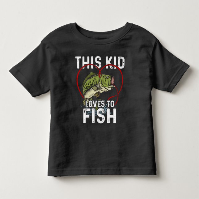 Camiseta Infantil Esse garoto adora pescar crianças pescando pescado (Frente)