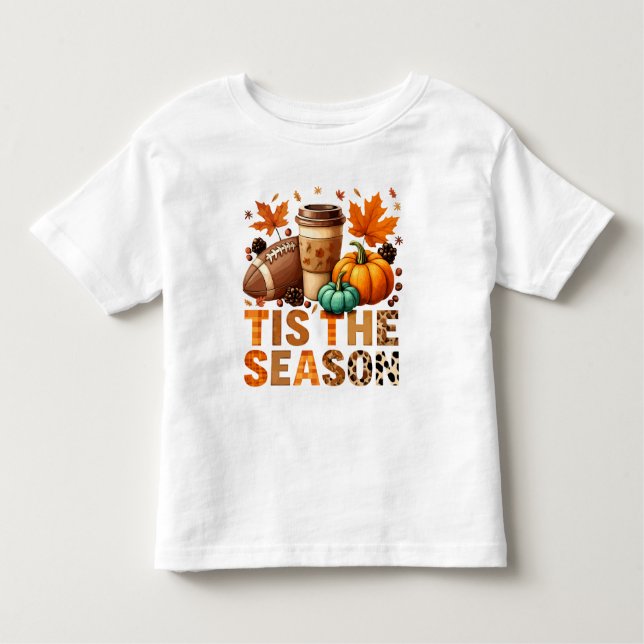 Camiseta Infantil Esta é a época em que Herbstzeit mit Football und  (Frente)