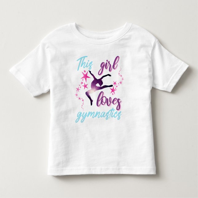 Camiseta Infantil Esta Garota Ama Estrelas da Ginástica Saltam (Frente)