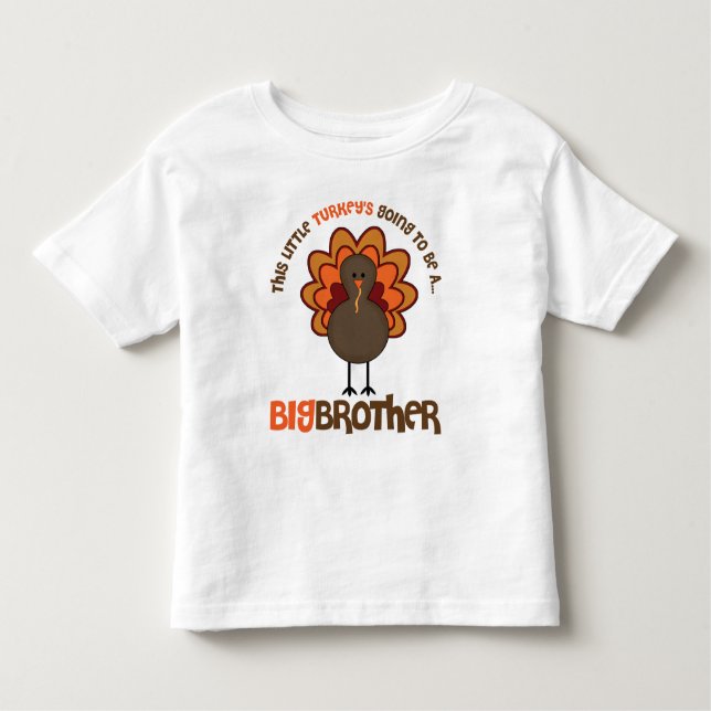 Camiseta Infantil Esta pequena Turquia será um grande irmão (Frente)