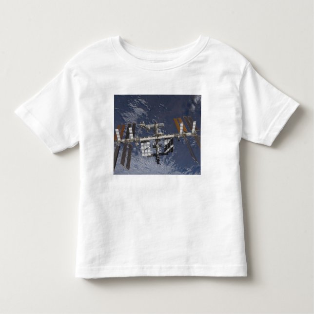Camiseta Infantil Estação Espacial Internacional em órbita (Frente)