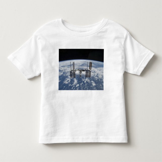 Camiseta Infantil Estação Espacial Internacional em órbita (Frente)