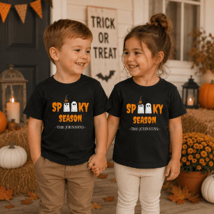 Camiseta Infantil Estação Spooky - Fato de Dia das Bruxas Bonito
