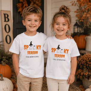 Camiseta Infantil Estação Spooky - Fato de Dia das Bruxas Bonito