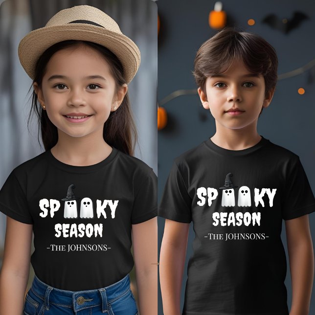 Camiseta Infantil Estação Spooky - Fato de Dia das Bruxas Bonito (Criador carregado)