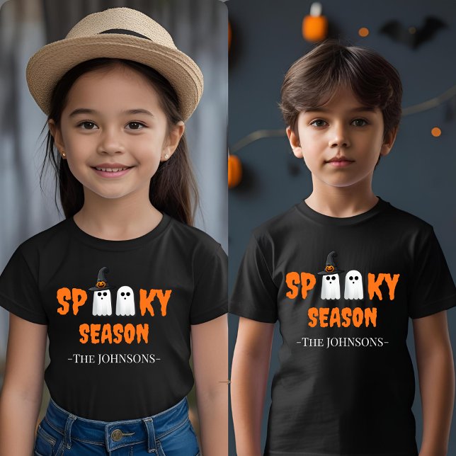 Camiseta Infantil Estação Spooky - Fato de Dia das Bruxas Bonito (Criador carregado)