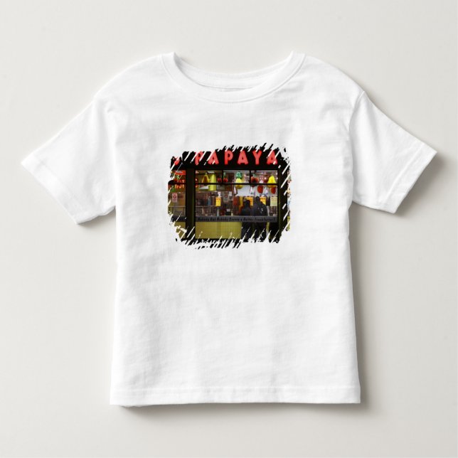 Camiseta Infantil Estados Unidos, Nova York. Papaya Cinza: janela (Frente)