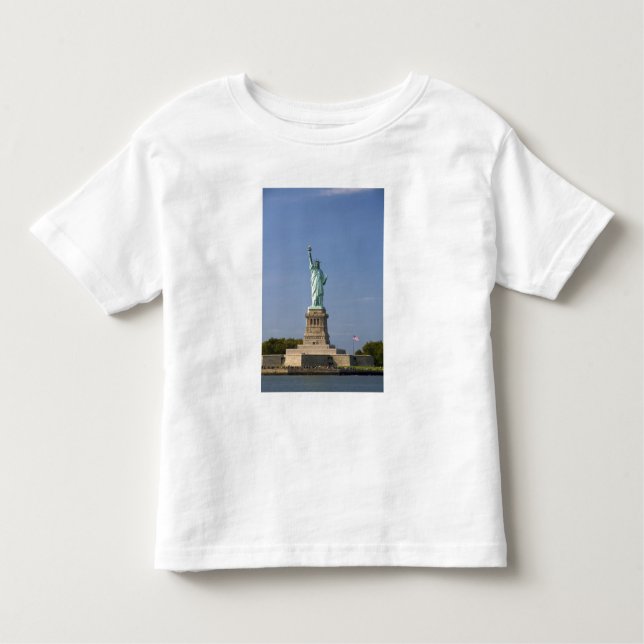Camiseta Infantil Estátua da liberdade na ilha da liberdade em novo (Frente)