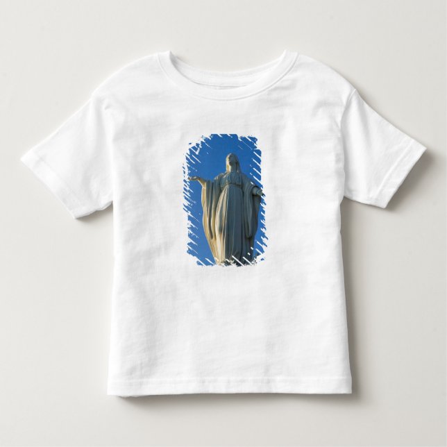 Camiseta Infantil Estátua de 18 metros da Virgem Maria em San (Frente)