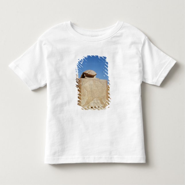 Camiseta Infantil Estátua sagrado do escaravelho no templo de Amun (Frente)