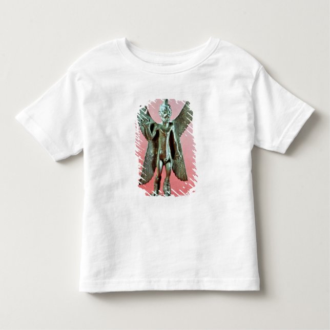 Camiseta Infantil Estatueta de Pazuzu, um demónio Assyrian do vento (Frente)