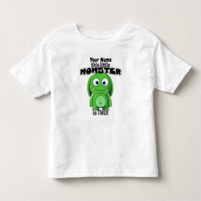 Camiseta Infantil Este Pequeno Monstro é Dois! (Frente)