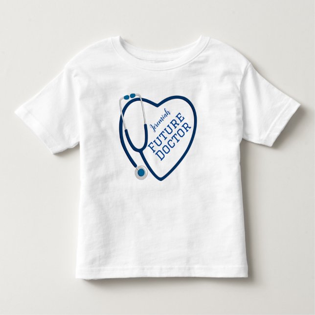 Camiseta Infantil Estetoscópio para o futuro médico (Frente)
