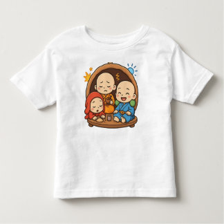 Camiseta Infantil Estilo Japonês Bonito Monges Gráfico Tee