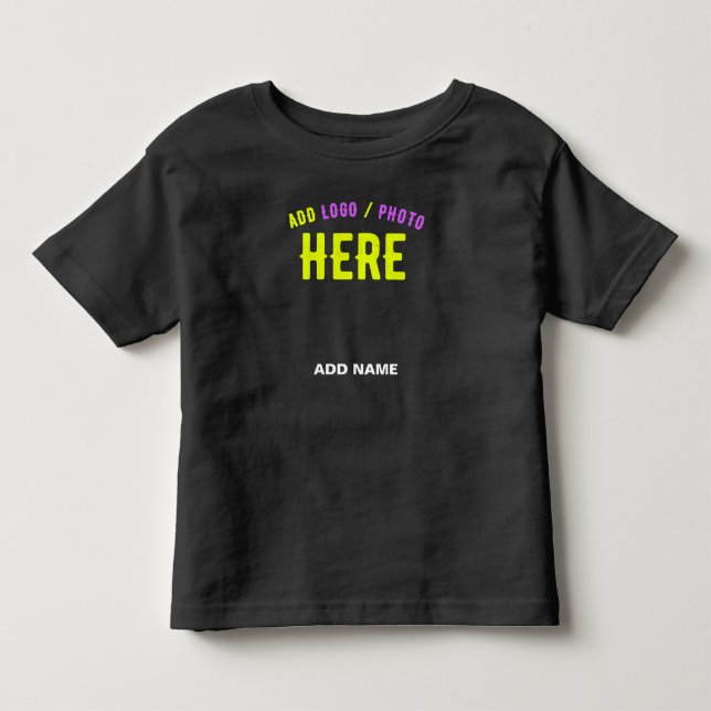 CAMISETA INFANTIL ESTILO MODERNO PERSONALIZÁVEL PRETO MARCA VERIFICA (Frente)